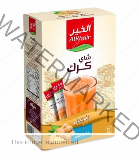 ALKHAIR Chai Karak Sugar Free w/Ginger 20 gm x 12 Sticks