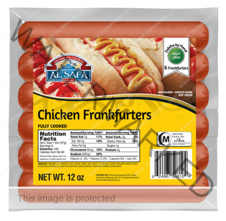 AL SAFA Chicken Frankfurters (Cooked) 12 oz
