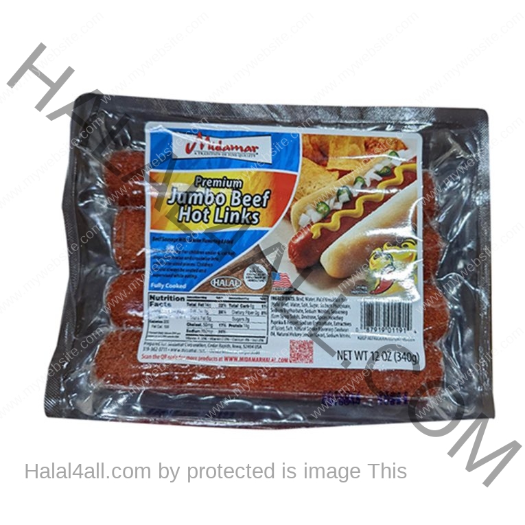 MIDAMAR Jumbo Beef Hot Links 12 oz