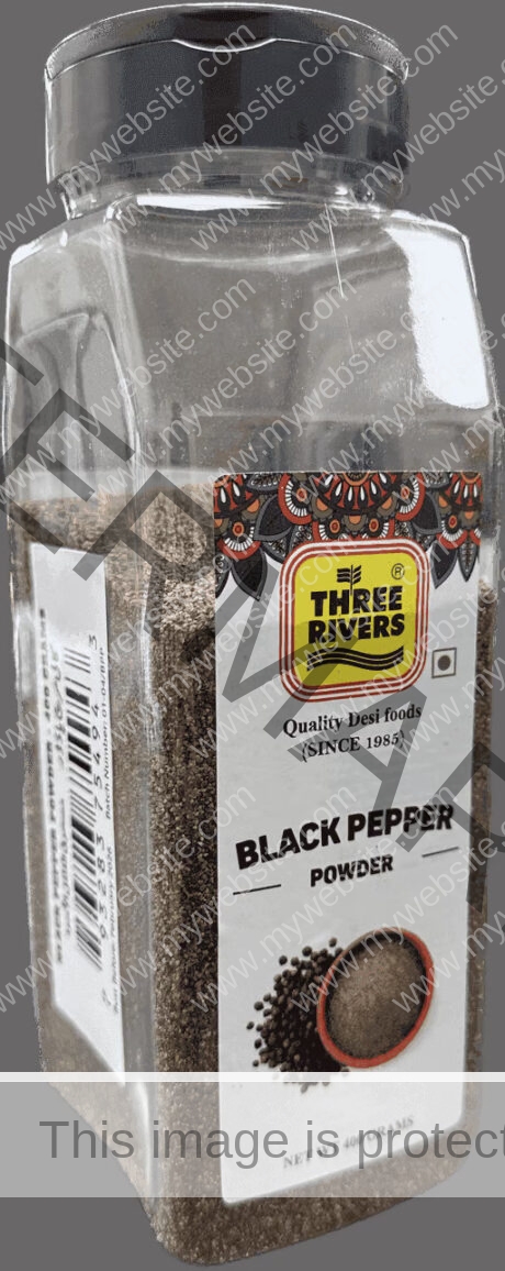 Three Rivers Black Pepper Powder 400 gm JAR