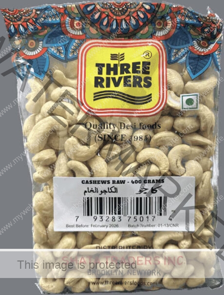 Three Rivers Cashew Raw 400 gm