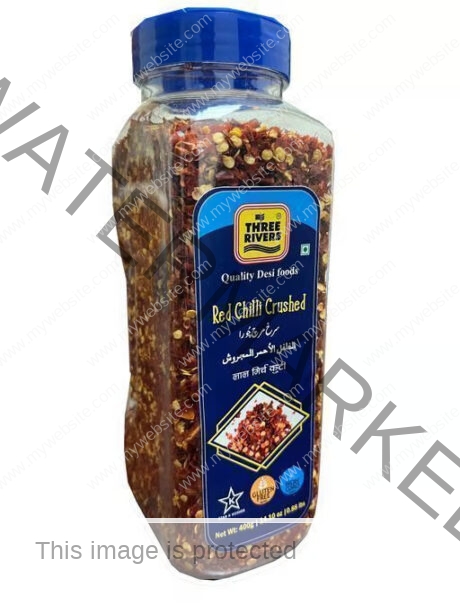 Three Rivers Red Chili Crushed 400 gm JAR