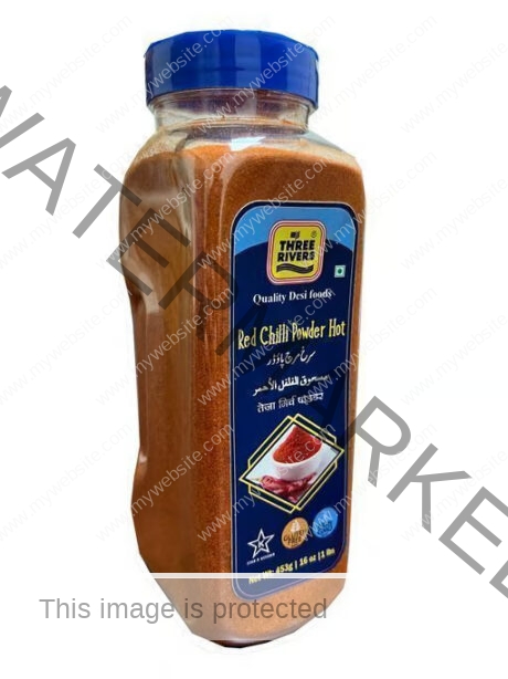 Three Rivers Red Chili Powder Extra Hot JAR 453 gm
