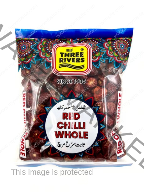 Three Rivers Red Chili Whole ( round ) 200 gm JAR