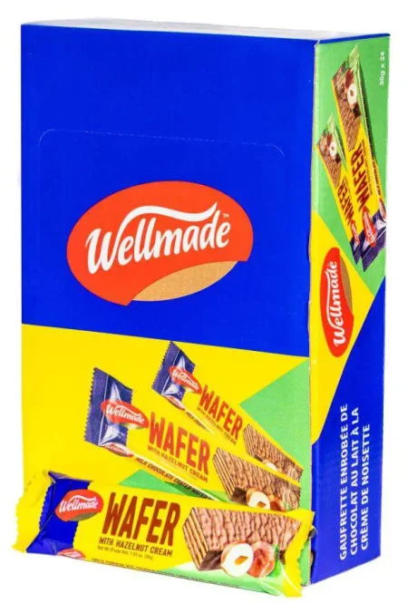 WELLMADE Hazelnut Chocolate Covered Wafer 24 pcs BOX