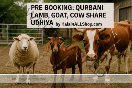 Now Taking orders/Booking: Qurbani / Udhia Lamb Goat Cow Share