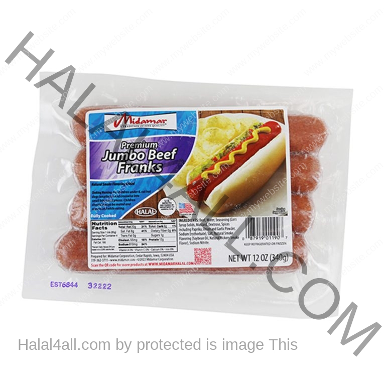MIDAMAR Jumbo Beef Franks 12 oz