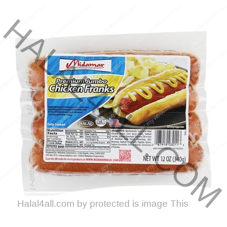 MIDAMAR Jumbo Chicken Franks 12 oz