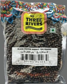 Three Rivers Black Pepper Whole 400 gm