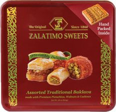 ZALATIMO Assorted Baklava 28 oz ( square tin )