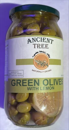 ANCIENT TREE Green Olives W / Lemon 2.2 LB