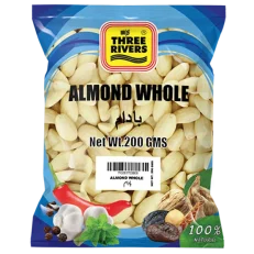 Three Rivers Almonds Whole No Skin 200 gm