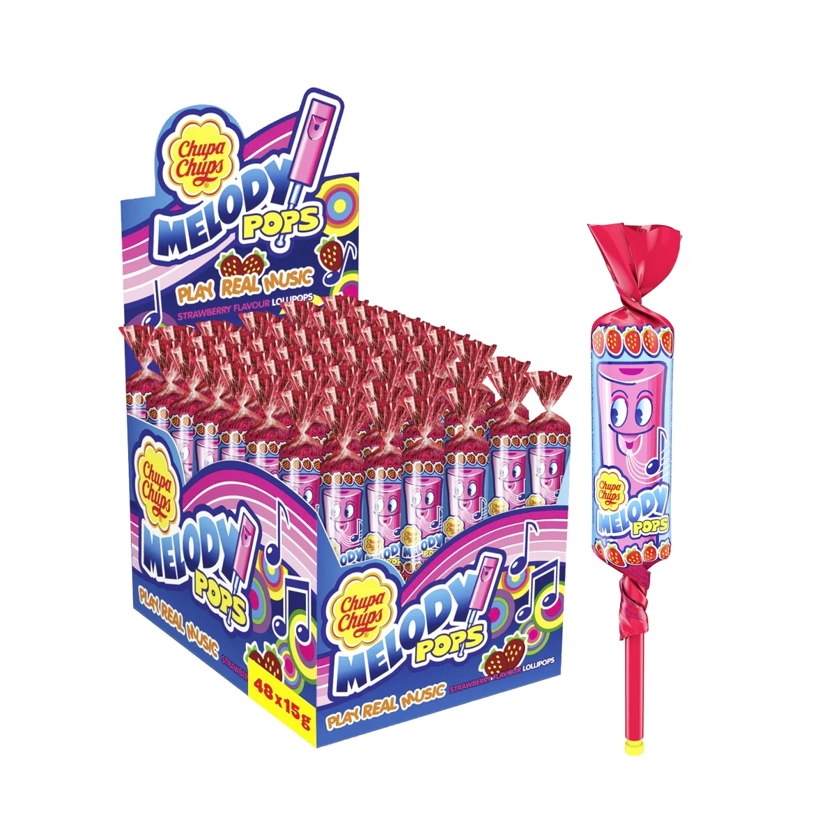 Halal CHUPA CHUPS Melody Pops Strawberry 15 gm in Sterling VA