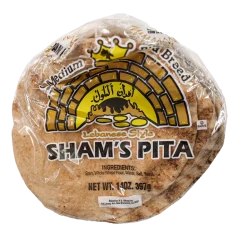 SHAM'S Lebanese style W/W PITA -MEDIUM 14 OZ